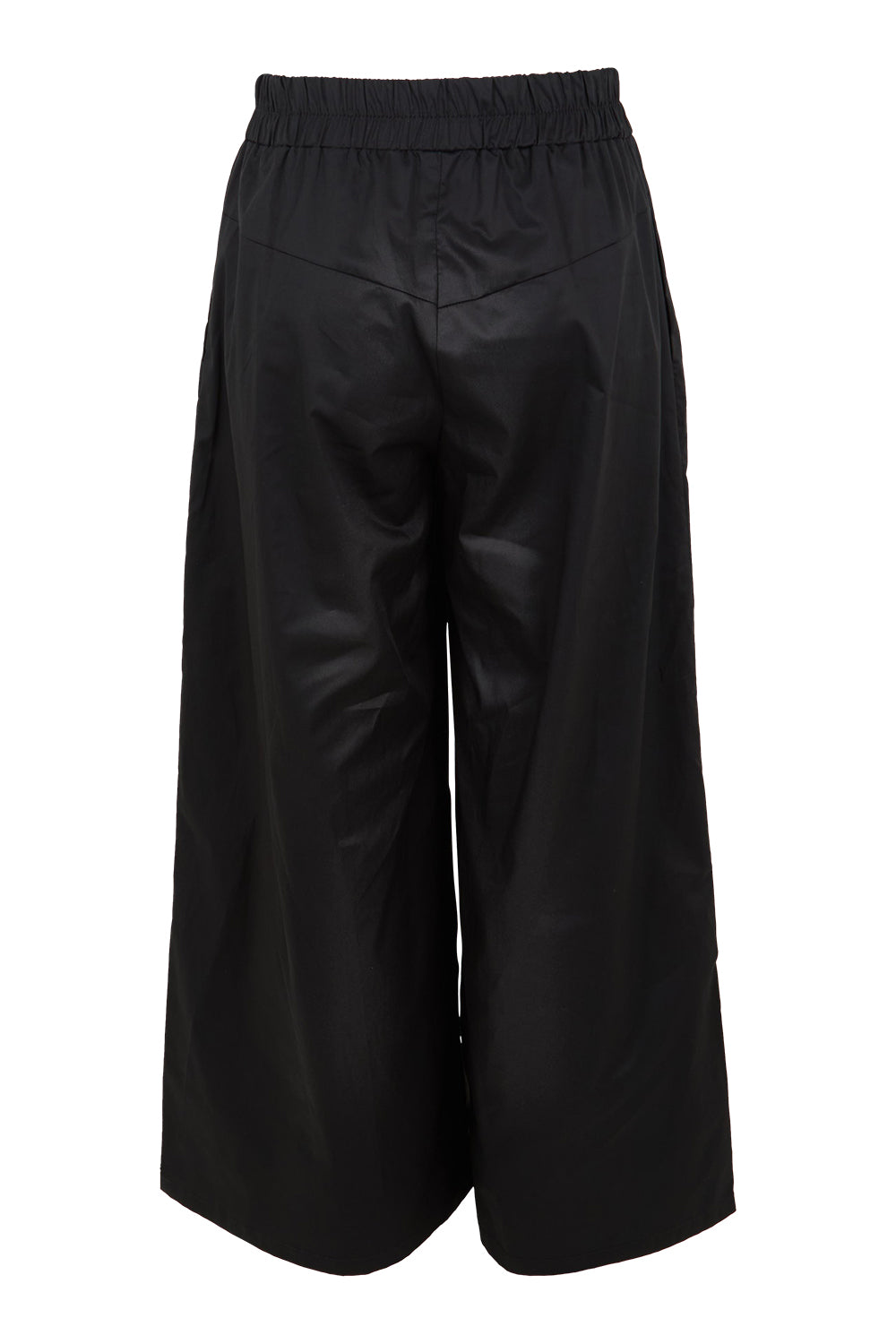 Product shot of the Belle Cotton Palazzo Pant in colour Black (Black), from the back