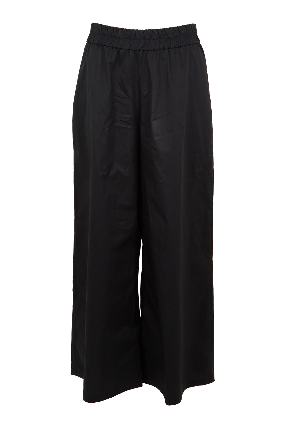 Product shot of the Belle Cotton Palazzo Pant in colour Black (Black), from the front