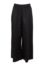 Product shot of the Belle Cotton Palazzo Pant in colour Black (Black), from the front