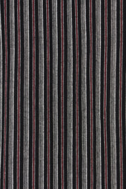 Product shot of the Belle Striped Cotton Shirtmaker Dress in colour Blackred (Black), detail
