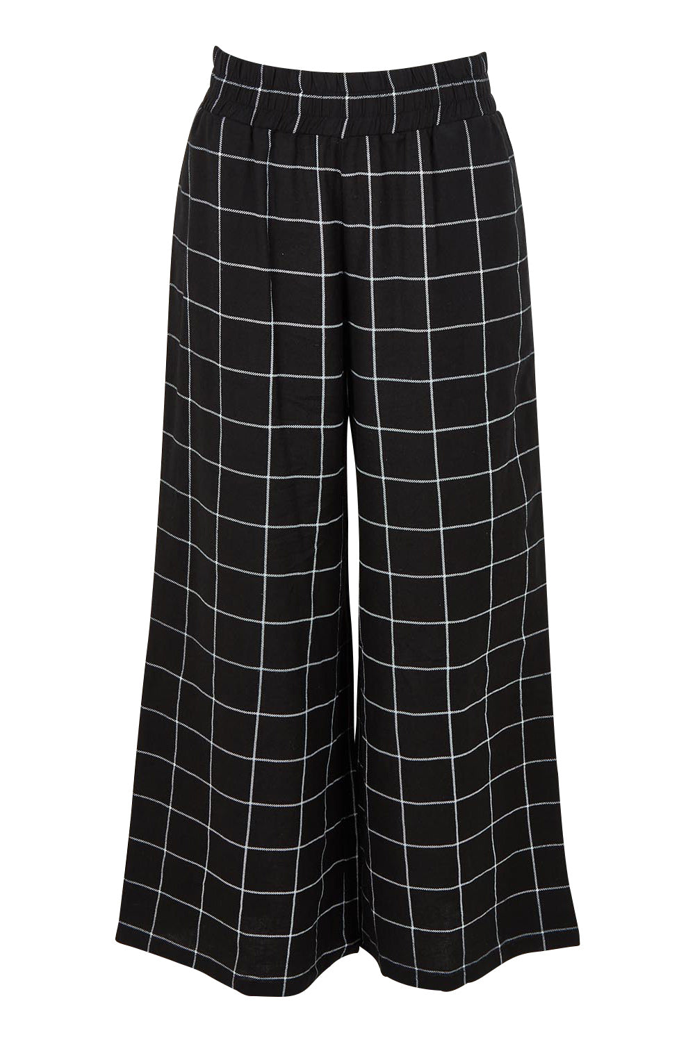 Product shot of the Belle Printed Cotton Wide Leg Pant in colour Blackwhite (Black), from the front
