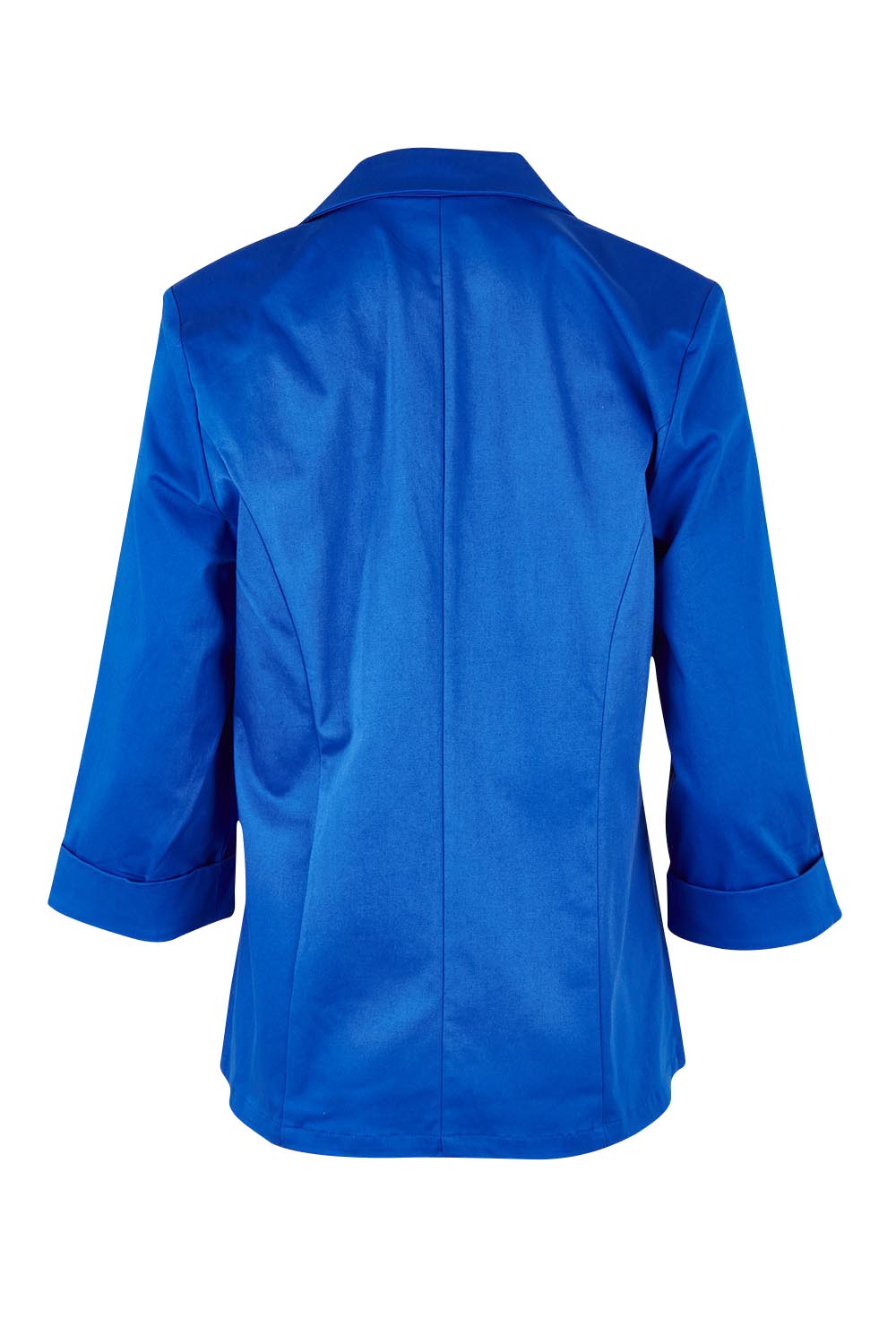 Product shot of the Belle Cotton Comfort Blazer in colour Frenchblue (Blue), from the back