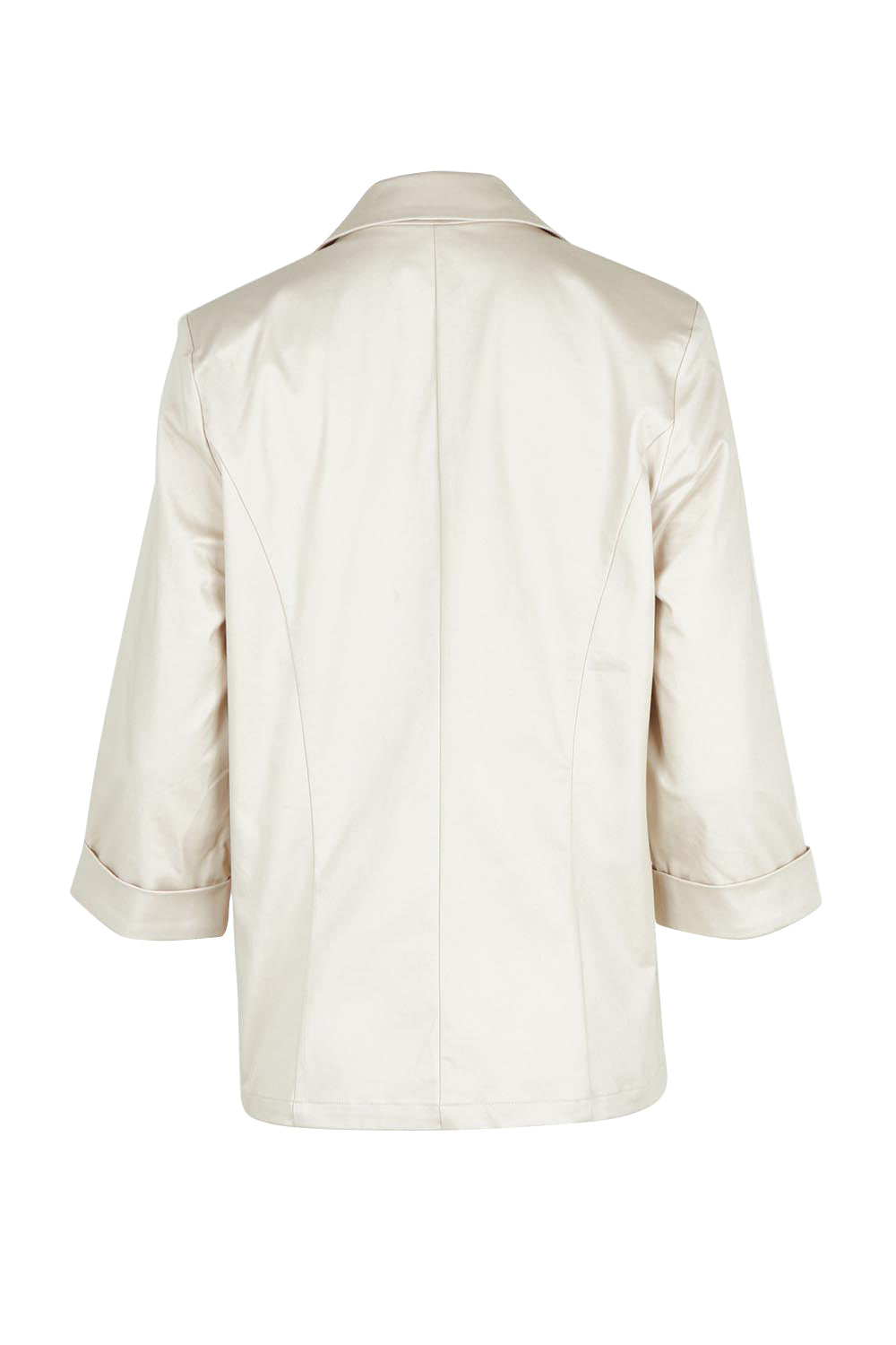 Product shot of the Belle Cotton Comfort Blazer in colour Stone, from the back