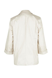 Product shot of the Belle Cotton Comfort Blazer in colour Stone, from the back
