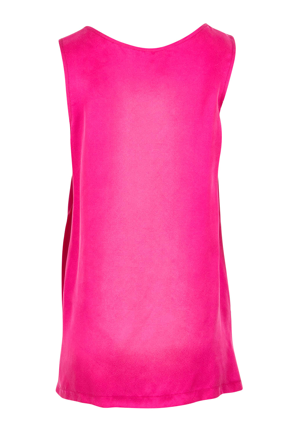 Product shot of the Belle Luxe Cupro Blend Tank in colour Hotpink (Pink), from the back