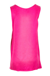 Product shot of the Belle Luxe Cupro Blend Tank in colour Hotpink (Pink), from the back