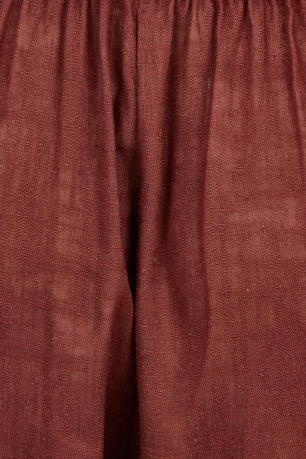 Product shot of the Belle Linen Blend Wide Leg Pants in colour Cocoa, detail