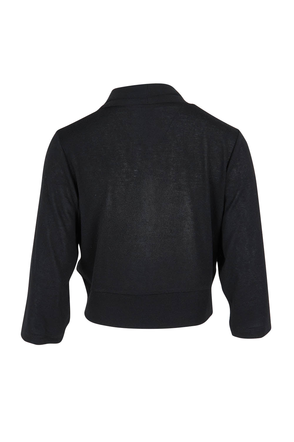Product shot of the Belle Comfort Shrug in colour Black (Black), from the back