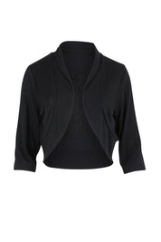 Product shot of the Belle Comfort Shrug in colour Black (Black), from the front