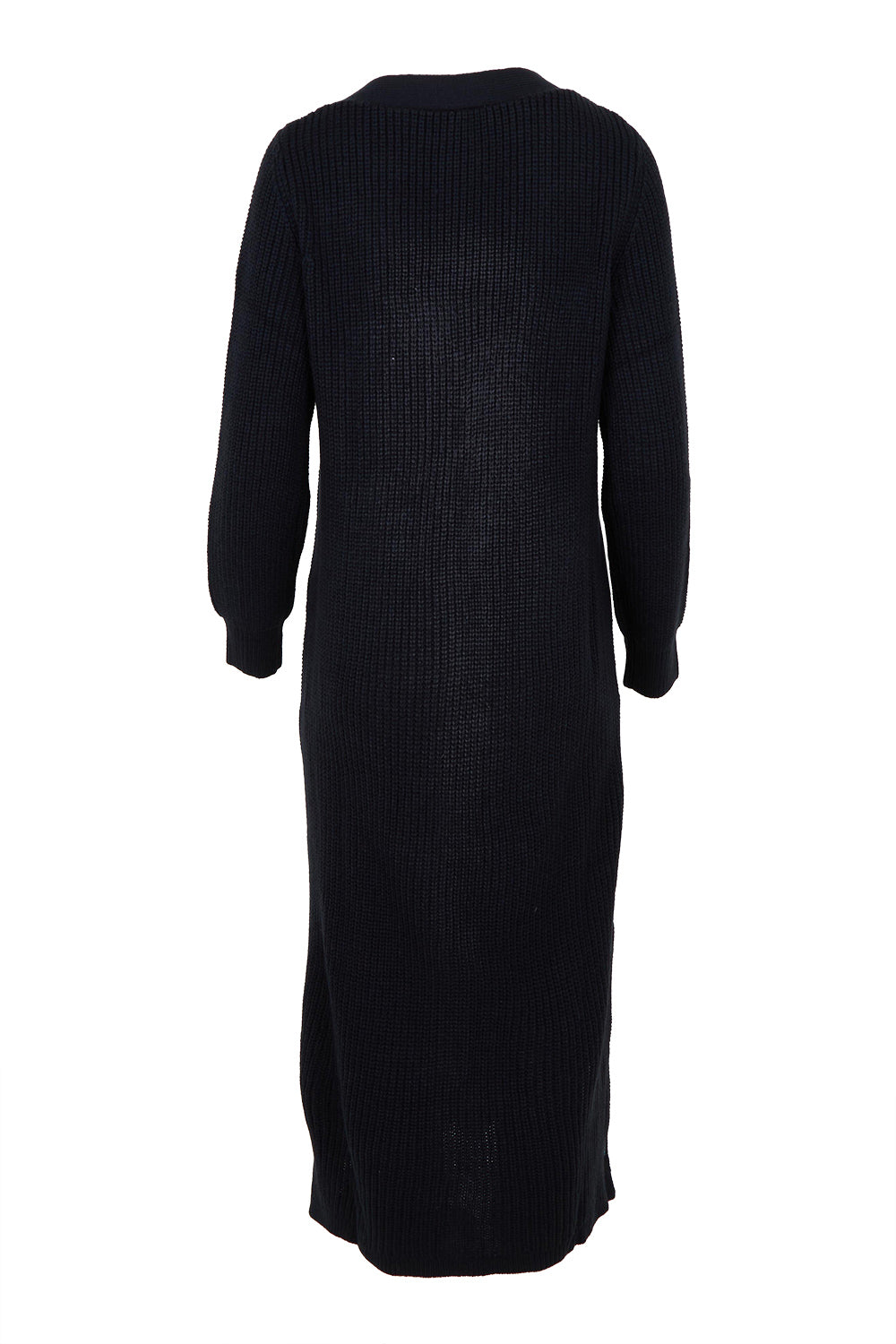 Product shot of the Belle Cosy Knit Coatigan in colour Navy (Blue), from the back