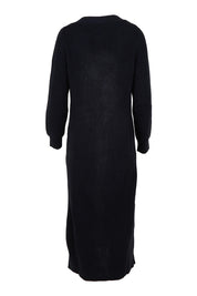 Product shot of the Belle Cosy Knit Coatigan in colour Navy (Blue), from the back