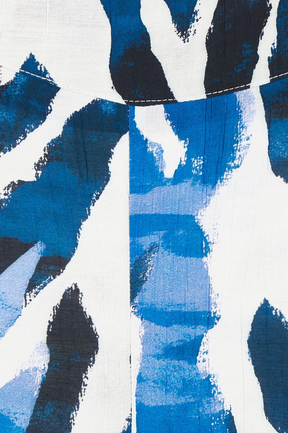 Product shot of the Belle Pull On Printed Wide Leg Pant with Pockets in colour Bluezebra (Blue), detail