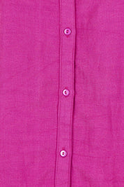Product shot of the Belle Luxe Shirred Sleeve Shirt in colour Magenta (Pink), detail