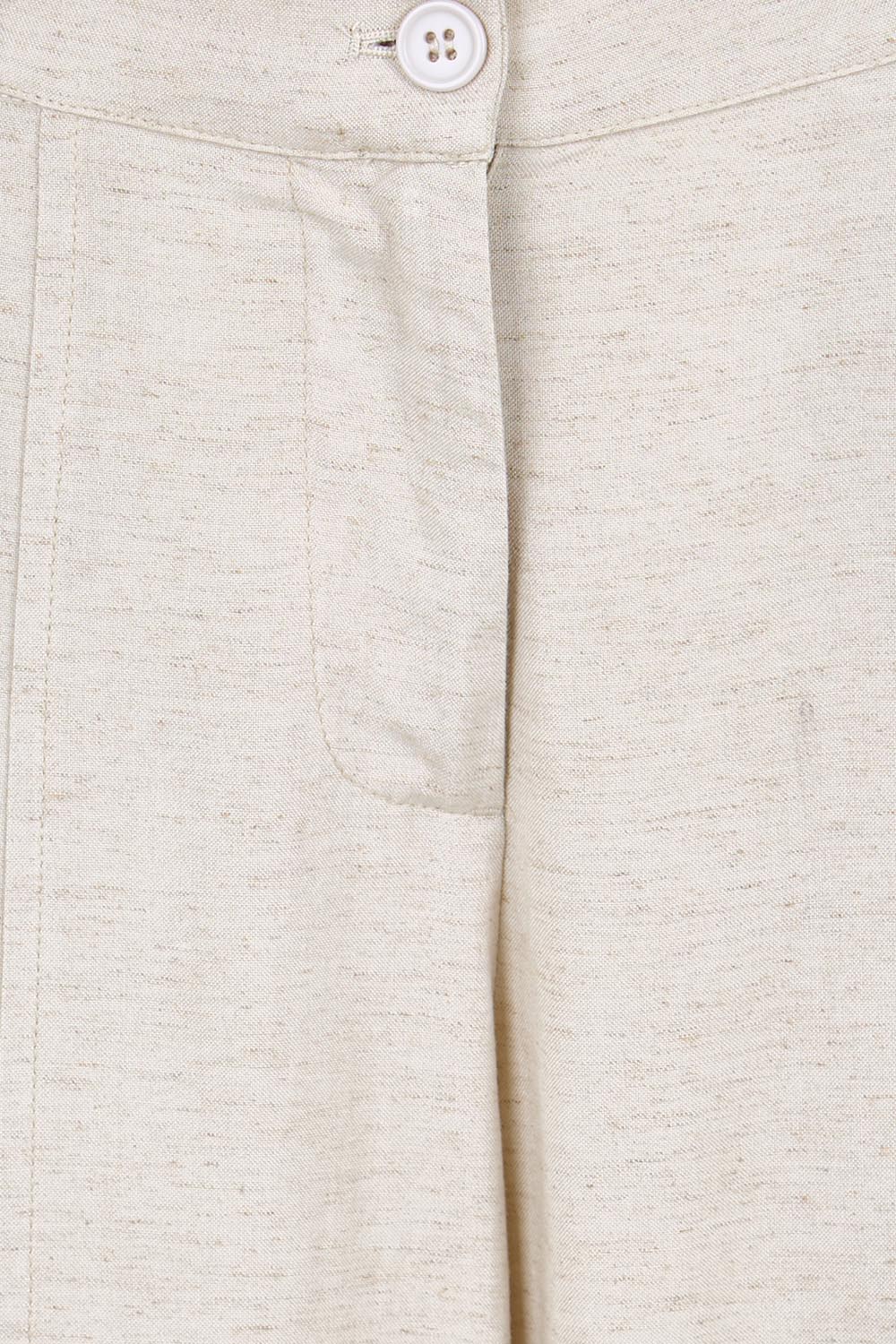Product shot of the Belle Wear Anywhere Linen Blend Pants – Sand in colour Sand, showing detail