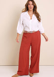 Belle Wear Anywhere Linen Blend Pants  - Sienna