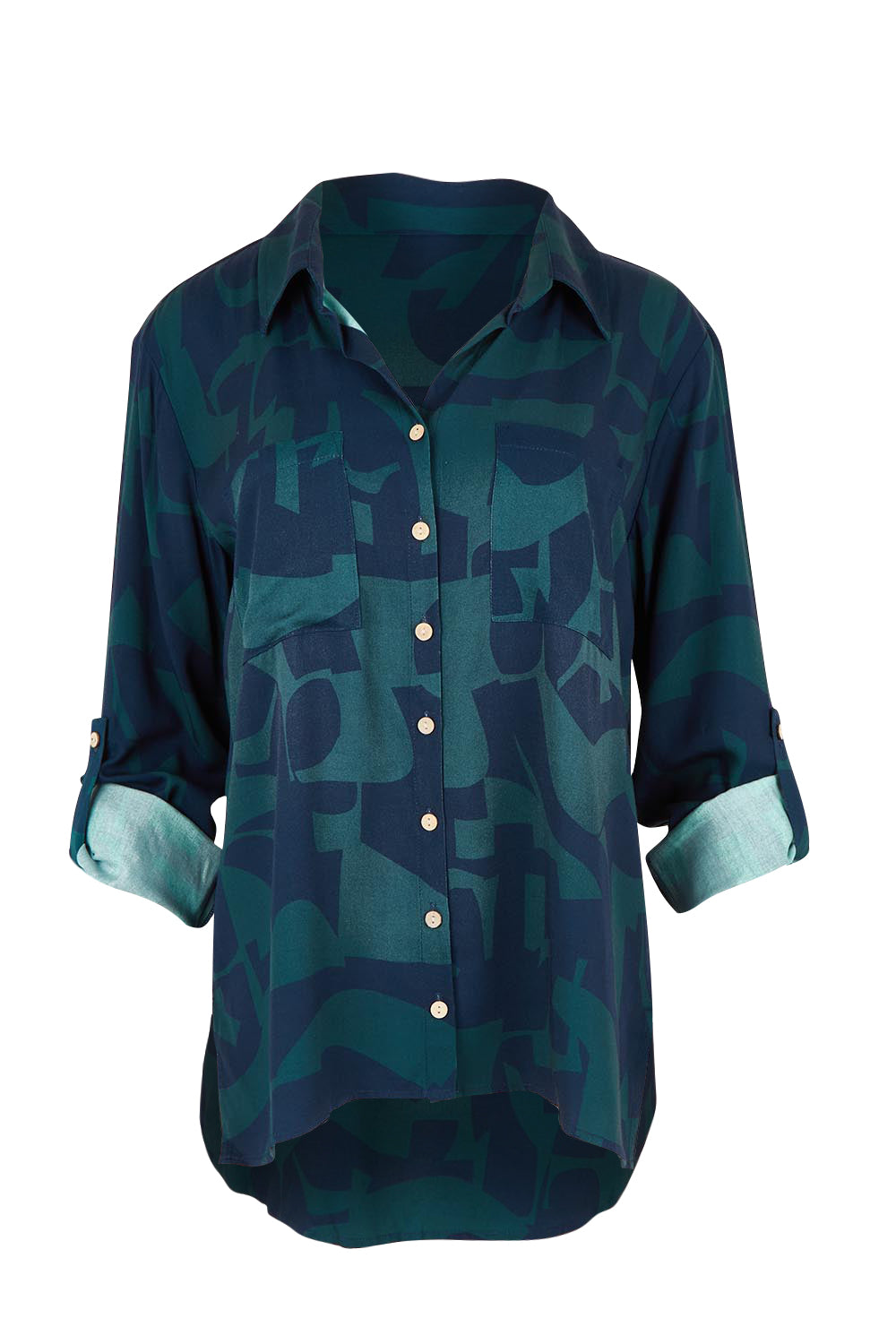 Belle Luxe Ecovero Printed Shirt – Bluelagoon