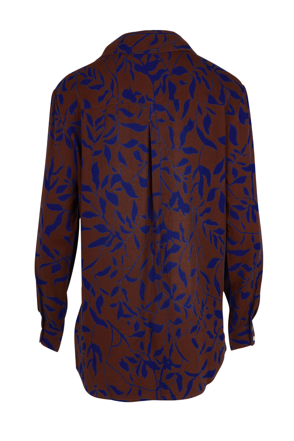 Product shot of the Belle Luxe Ecovero Printed Shirt in colour Cobaltcoco (Blue), from the back