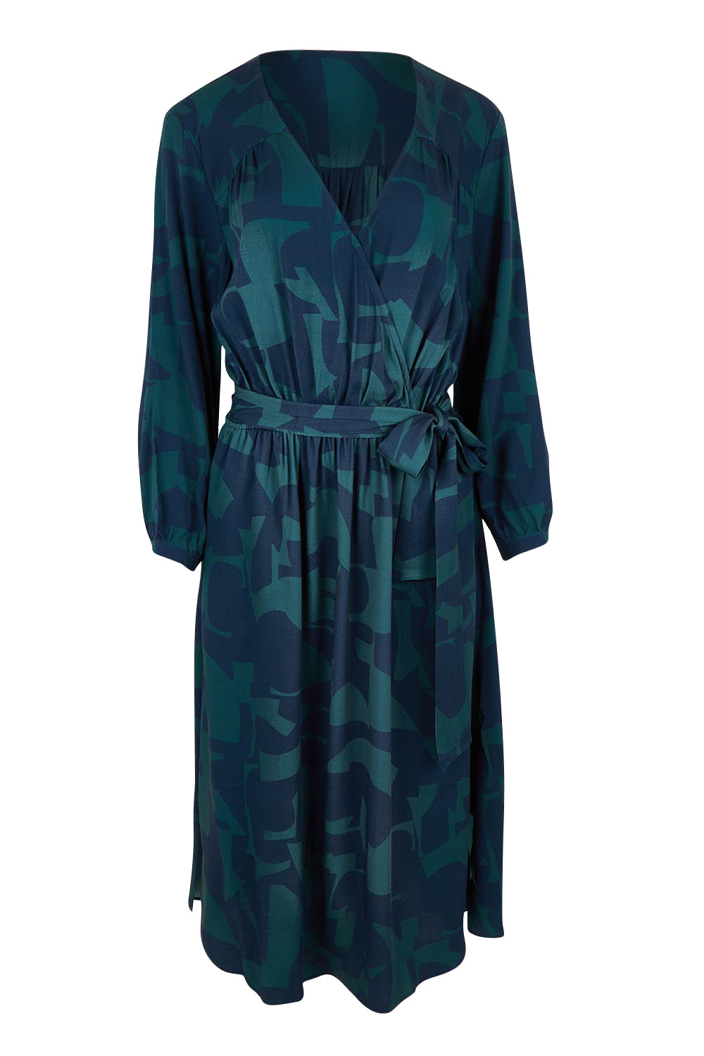 Belle Luxe Eco Vero Wrap Front Midi Dress – Bluelagoon