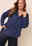 Belle Easy Wear Every Wear Blouse - Deep navy