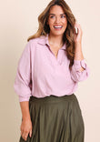 Belle Easy Wear Every Wear Blouse - Dusty pink