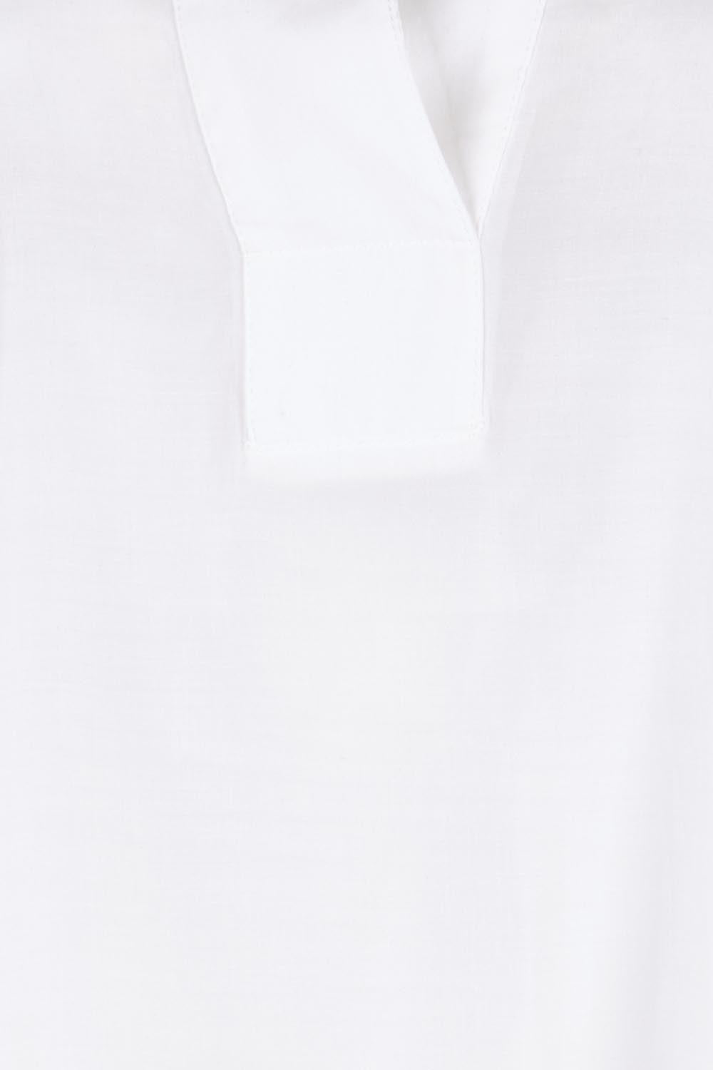 Product shot of the Belle Easy Wear Every Wear Blouse - White in colour White, showing detail
