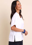 Belle Wear Anywhere Woven Tee  - White