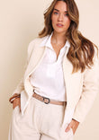 Belle Cotton Blend Colour Blocked Blazer – Creamivory