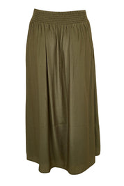 Product shot of the Belle Easy Wear Every Wear Skirt – Khaki in colour Khaki, from the back