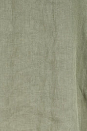 Product shot of the Belle Easy Wear Linen Scoop Tee – Olive in colour Olive, showing detail