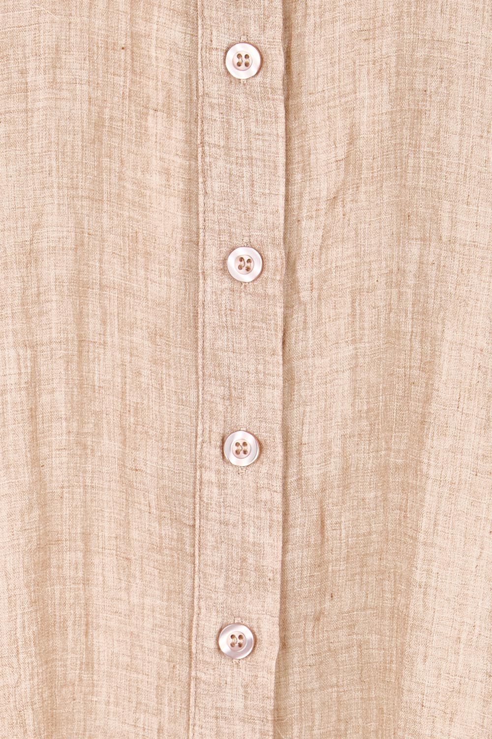 Product shot of the Belle Shirred Sleeve Shirt – Warmsand in colour Warmsand, showing detail