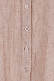 Product shot of the Belle Shirred Sleeve Shirt – Warmsand in colour Warmsand, showing detail