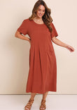 Belle Wear Anywhere Linen Blend Dress  - Sienna