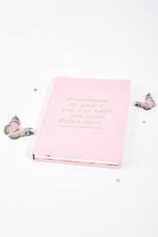 A model wearing size OneSize of the Impossible Polka Dots Notebook in colour Pink (Pink), from the front, showing the whole outfit