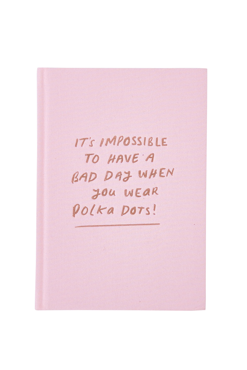 Product shot of the Impossible Polka Dots Notebook in colour Pink (Pink), from the front