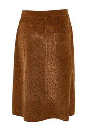 Product shot of the Ready For You Cord Skirt in colour Wild, from the back