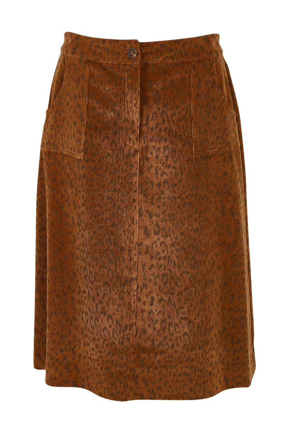 Product shot of the Ready For You Cord Skirt in colour Wild, from the front