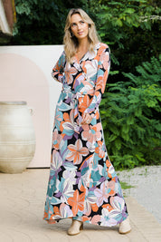 Preloved Life Is Beautiful Wrap Maxi Dress - Flowerpow