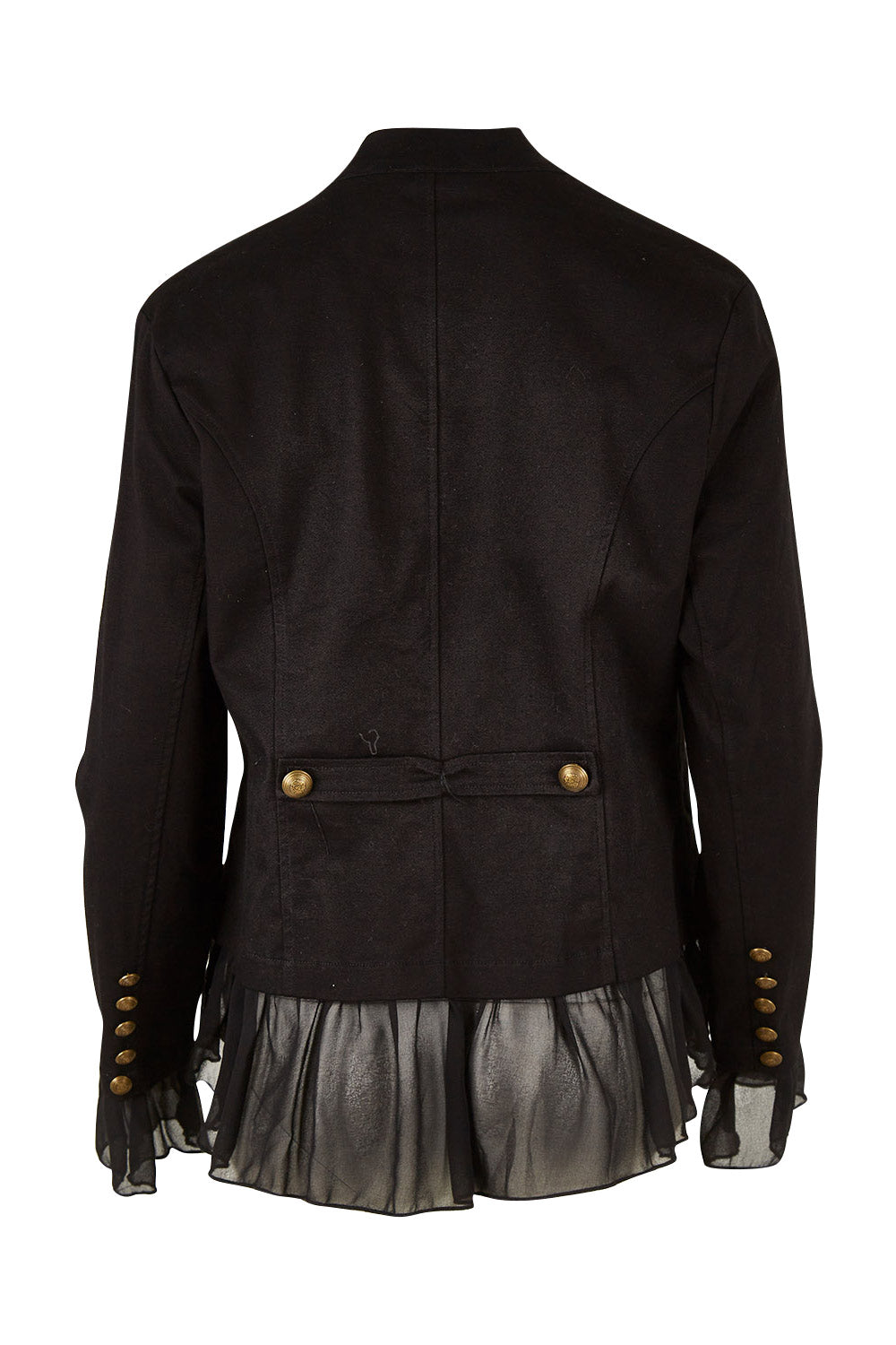 Product shot of the Commander Of Love Jacket in colour Black (Black), from the back