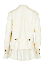 Product shot of the Commander Of Love Jacket in colour Ecru, from the back