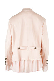 Product shot of the Commander Of Love Jacket in colour Palepink (Pink), from the back