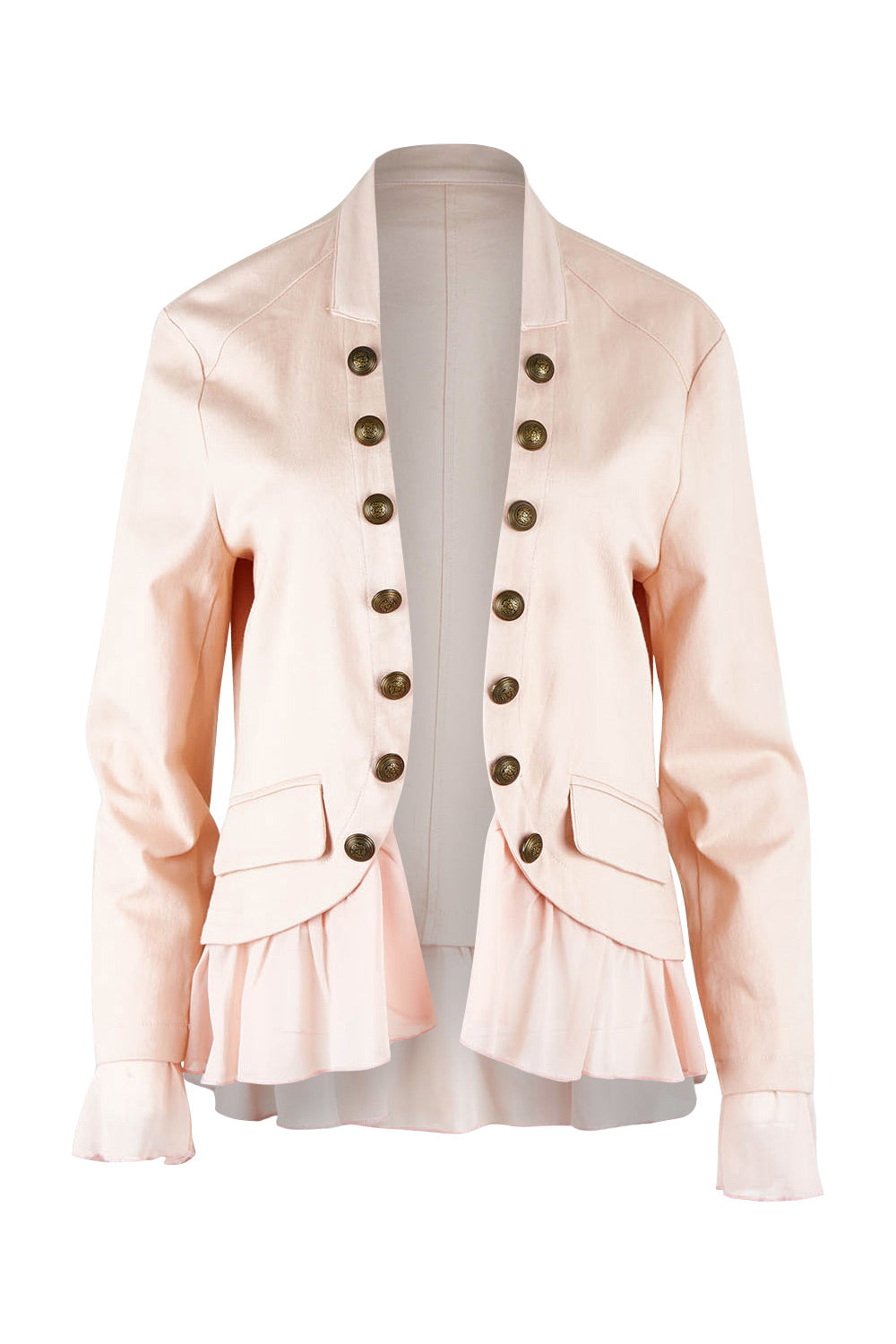 Product shot of the Commander Of Love Jacket in colour Palepink (Pink), from the front