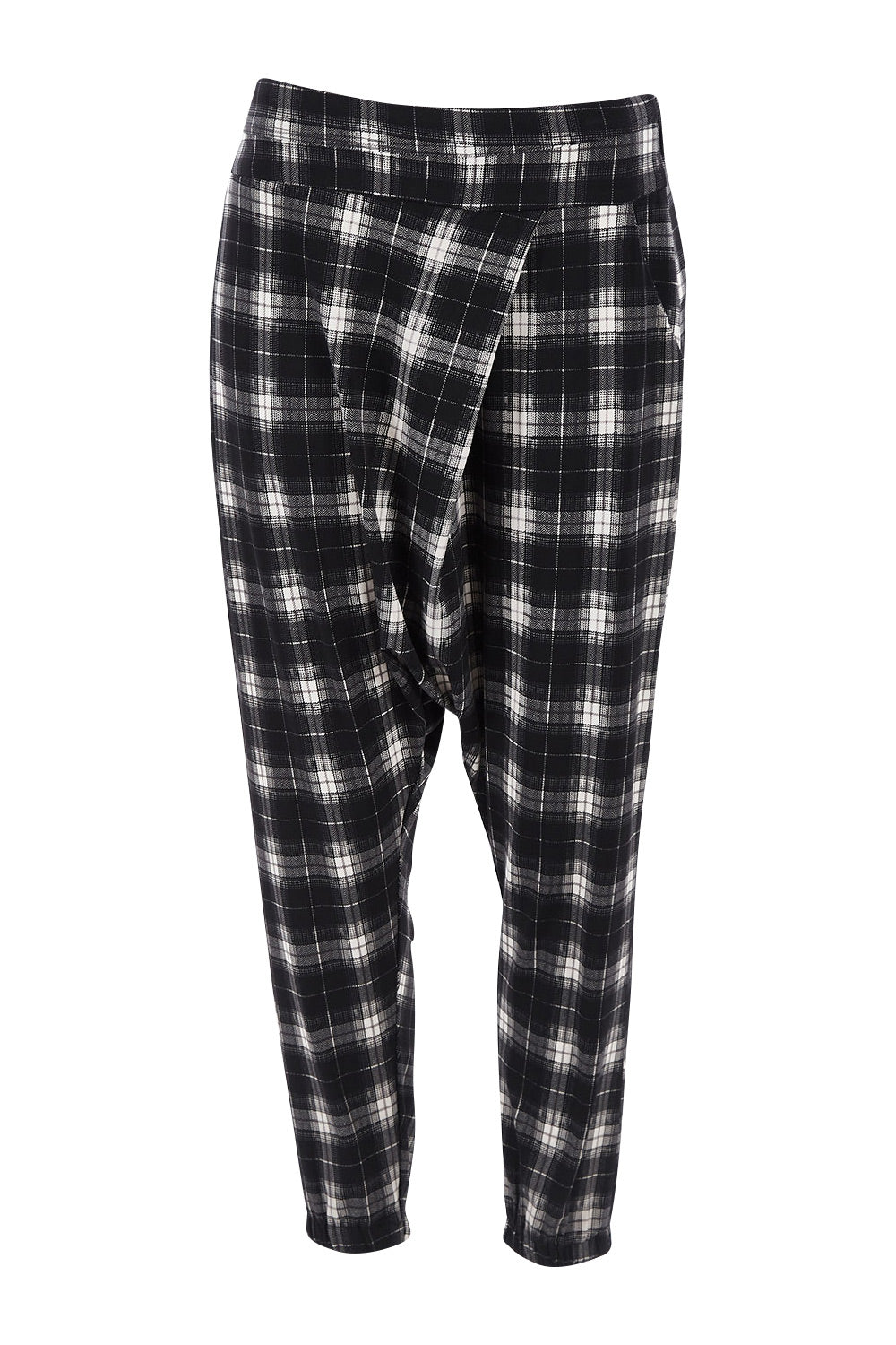 Product shot of the Check Me Out Pants in colour Black (Black), from the front