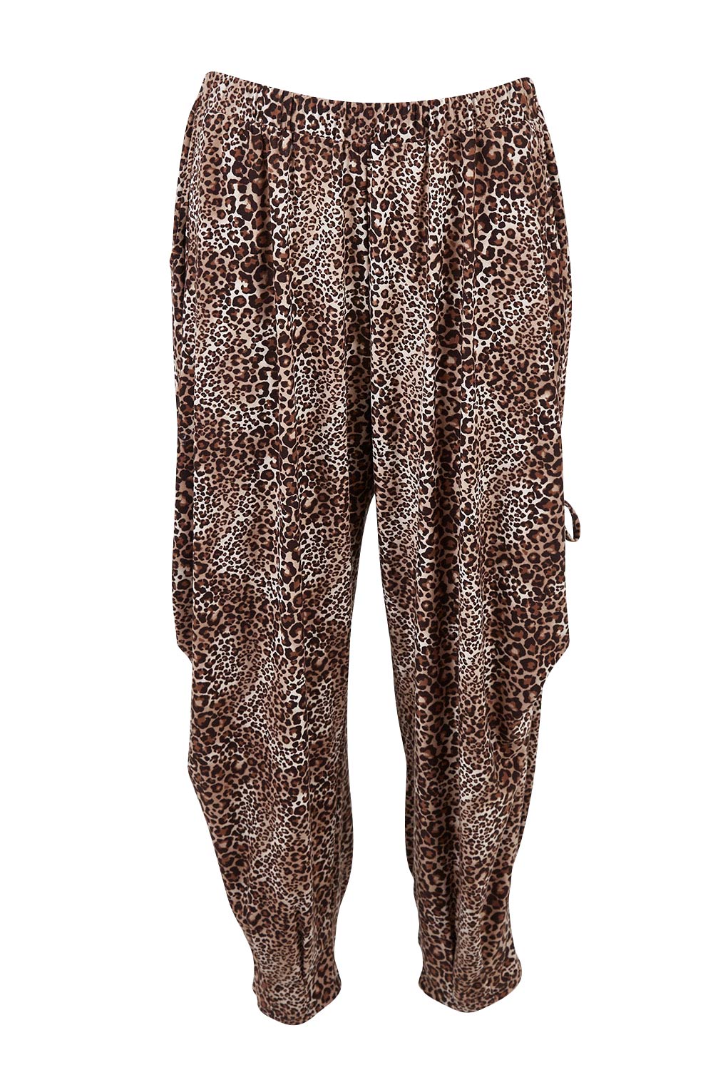 Product shot of the Tied To You Comfort Pants in colour Leopard, from the front