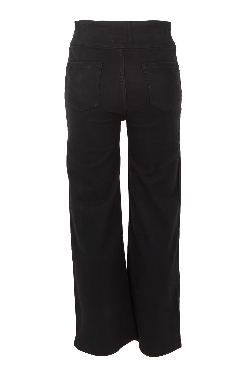 Product shot of the Easy As Plain Pull On Jeans in colour Black (Black), from the back