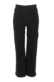 Product shot of the Easy As Plain Pull On Jeans in colour Black (Black), from the front