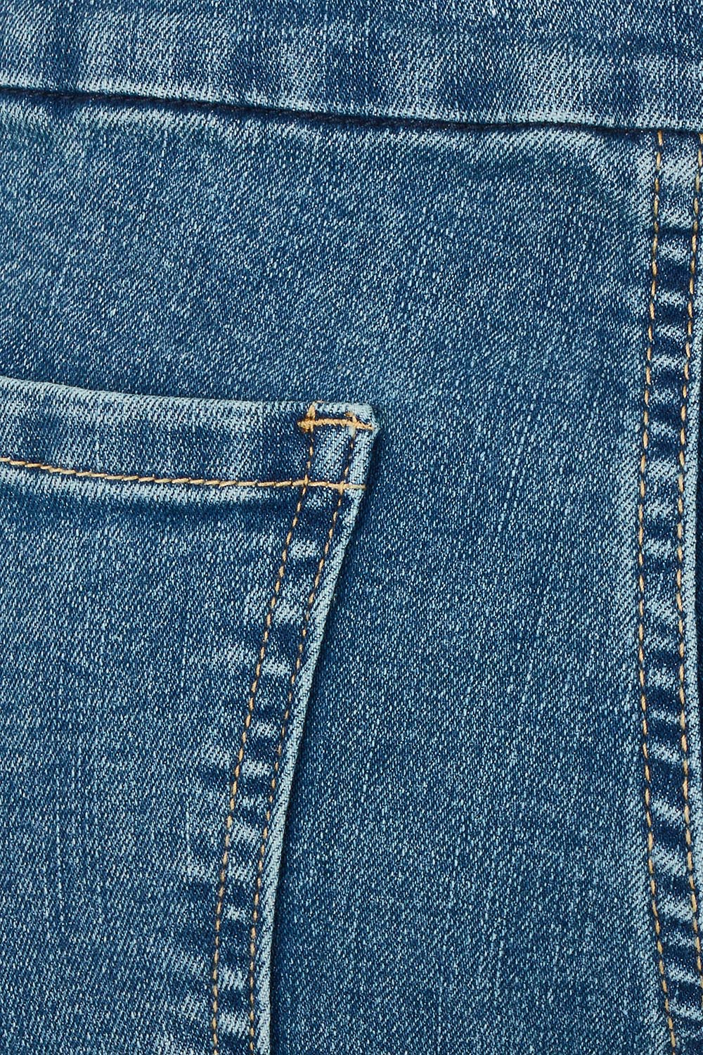 Product shot of the Easy As Plain Pull On Jeans in colour Denim (Blue), detail