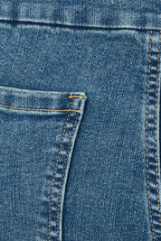 Product shot of the Easy As Plain Pull On Jeans in colour Denim (Blue), detail