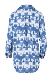 Product shot of the For The Frill Of It Shirt in colour Blue (Blue), from the back