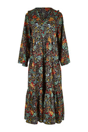 Product shot of the Field Of Flowers Dress in colour Black (Black), from the front