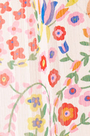 Product shot of the Bright As A Button Blouse in colour Confetti (White), detail